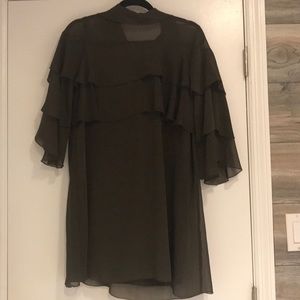 Zara olive green tiered tunic size m